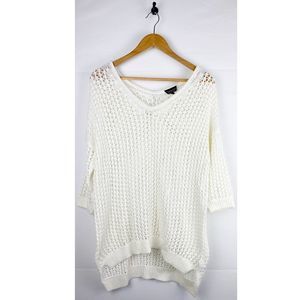 Topshop Open Knit White Sweater Size 4